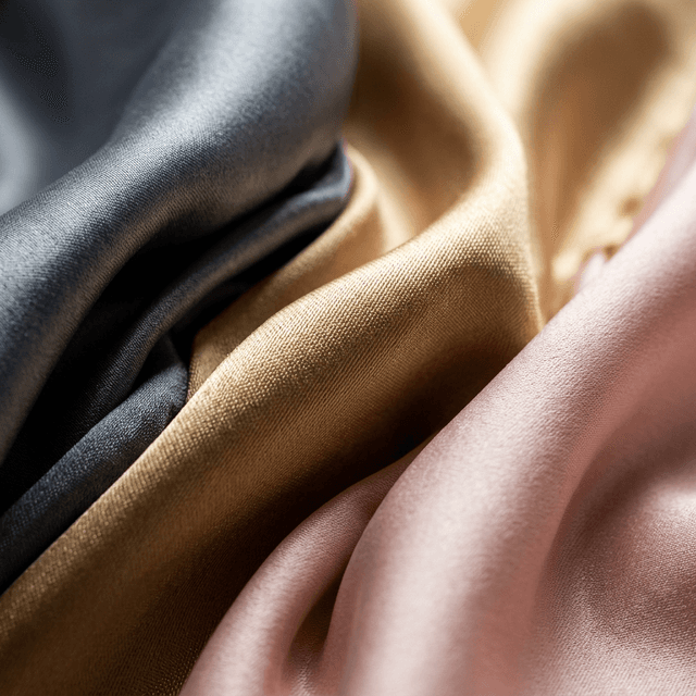 Macro luxury textile in grey, champagne, and light rose